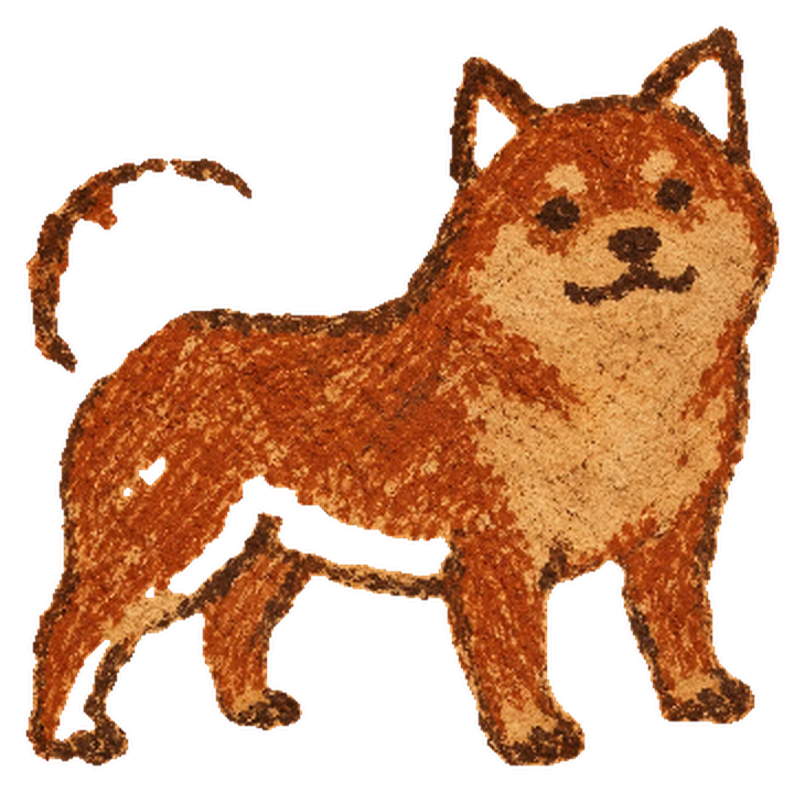 Cave-wall painting of the Inu dog, background removed